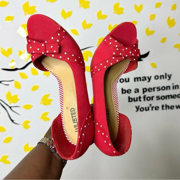 Unlisted A Kenneth Cole Production Red Polka Dot Women’s Shoes - Picture 4 of 12